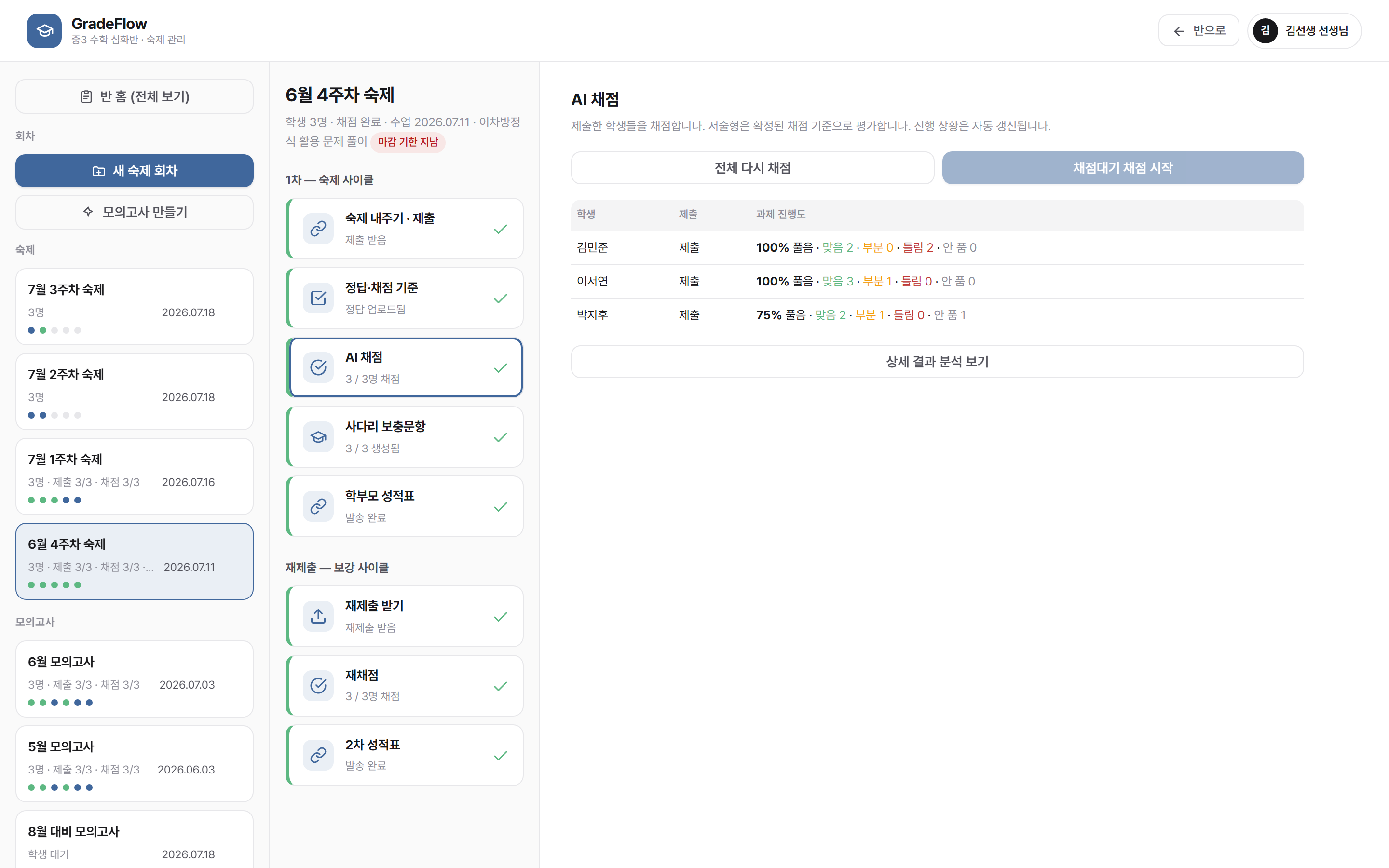 AI 채점 단계